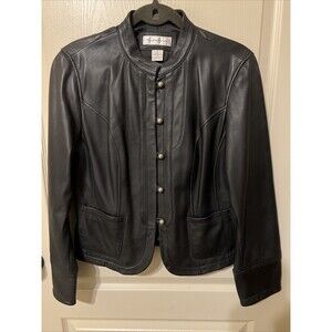Vintage SOFT Lambskin Preston & York Leather Jacket Button Medium - Rare Style